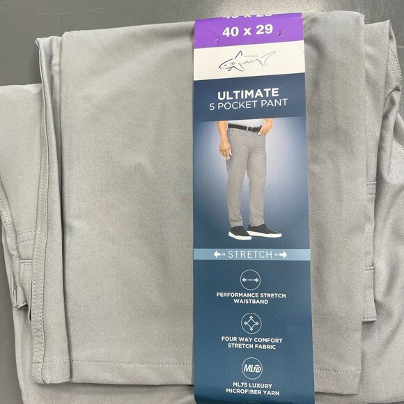 NEW Greg Norman Ultimate 5 Pocket Pants  Men's 40x29 Stretch Golf  Tech Pants - Picture 1 of 9
